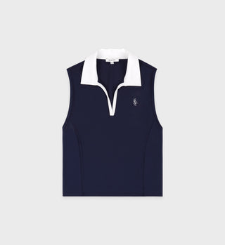 SRC Sports Polo Vest - Navy/White