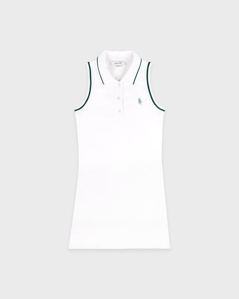 SRC Polo Dress - White/Forest