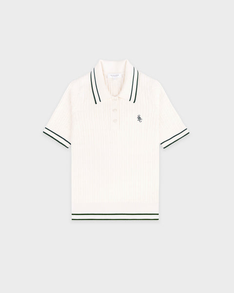 SRC Mini Cable Polo - Ecru/Forest