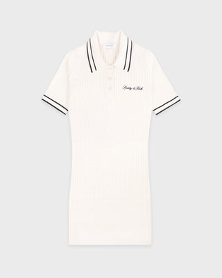 Signature Logo Mini Cable Dress - Ecru/Navy