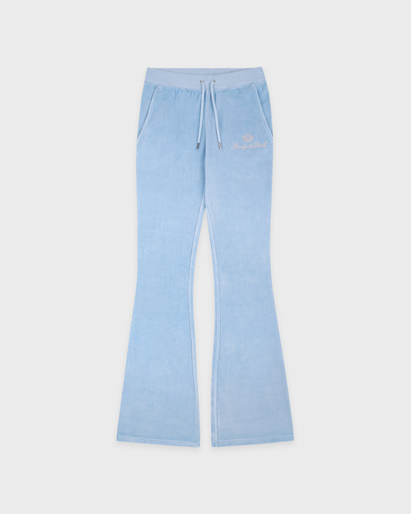 Juicy Script Velour Sweatpant - Sky Blue