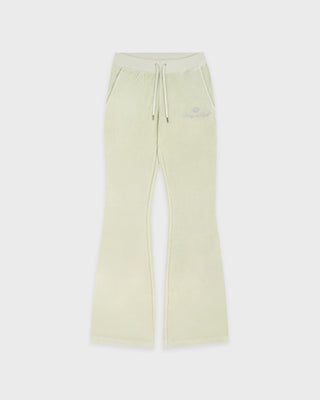 Light green pants with drawstring on a white background