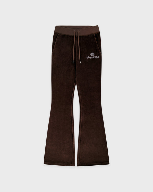 Juicy Script Velour Sweatpant - Chocolate