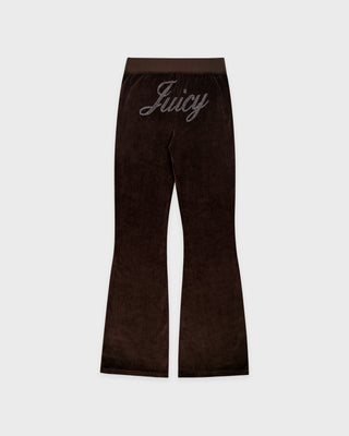 Juicy Script Velour Sweatpant - Chocolate