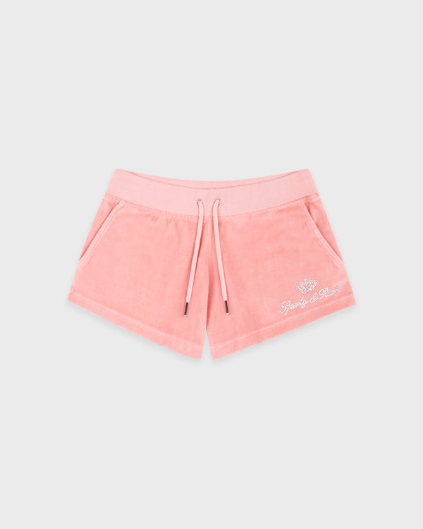 Juicy Script Velour Short - Rose