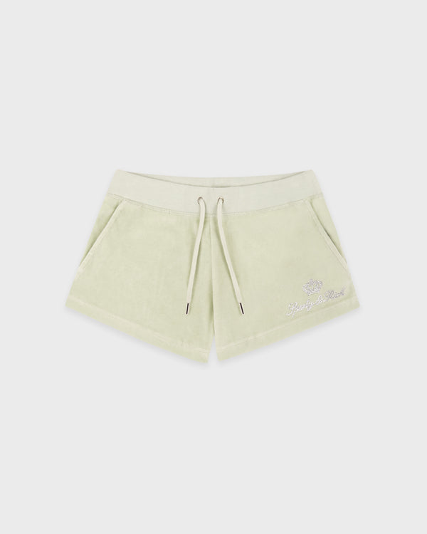 Juicy Script Velour Short - Sage
