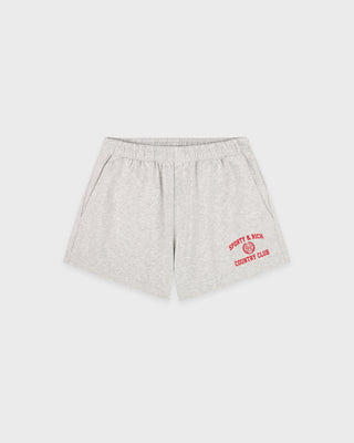 Varsity Crest Disco Short - Heather Gray/Red