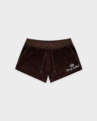 Juicy Script Velour Short - Chocolate