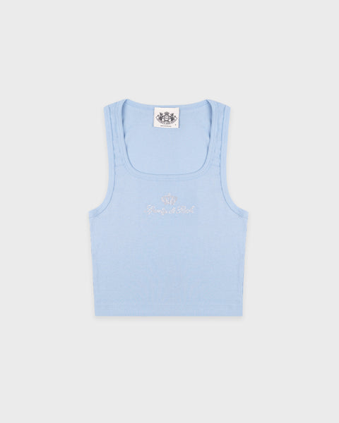 Juicy Crown Ribbed Tank - Sky Blue