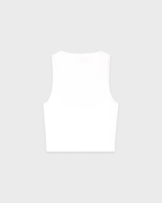 Juicy Crown Ribbed Tank - White
