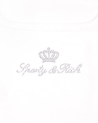 Juicy Crown Ribbed Tank - White