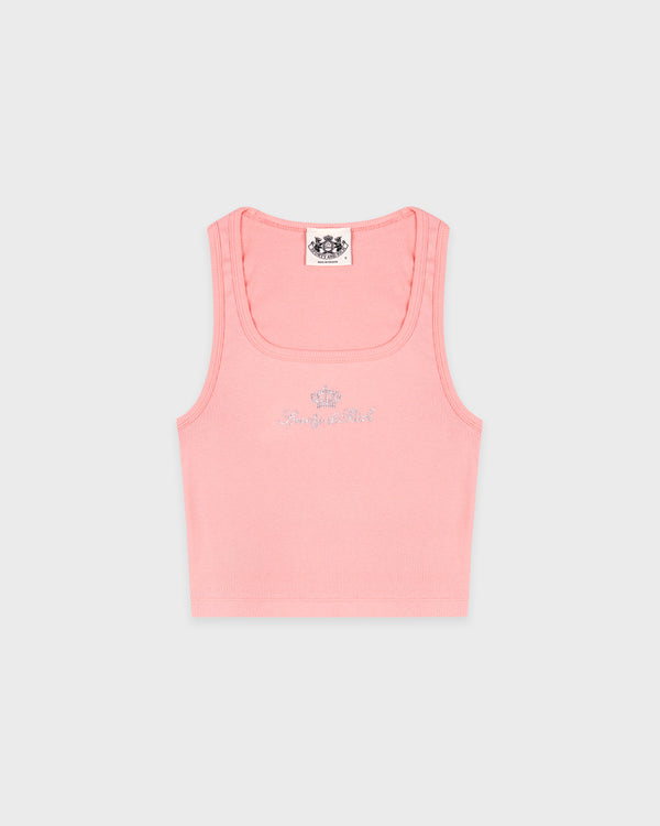 Juicy Crown Ribbed Tank - Rose