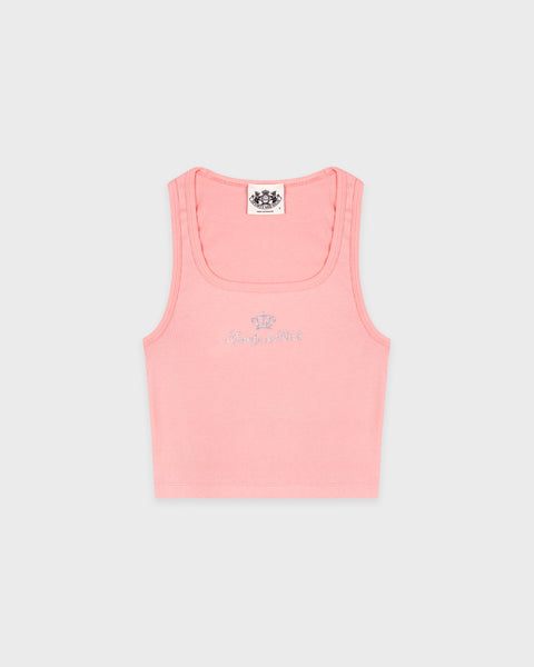 Juicy Crown Ribbed Tank - Rose