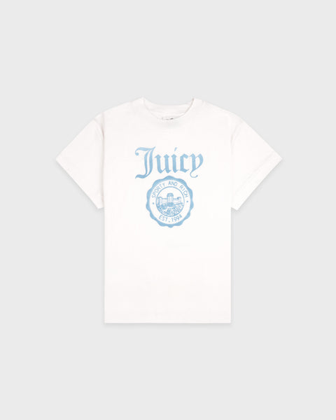 Juicy Emblem Essentials Tee - White/Sky Blue