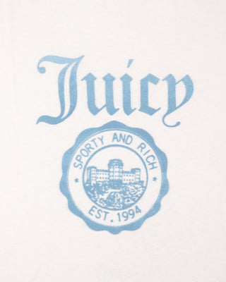 Juicy Emblem Essentials Tee - White/Sky Blue