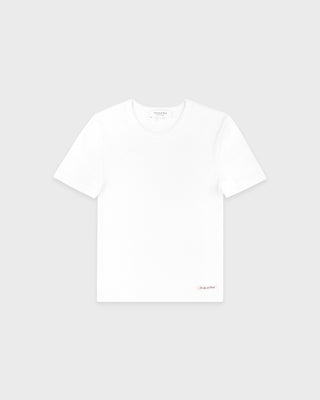 Signature Logo Ribbed Baby Tee - White