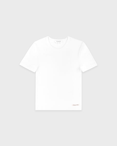 Signature Logo Ribbed Baby Tee - White