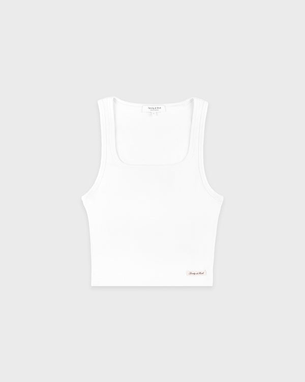 Signature Logo Ribbed Baby Tank - White/Black
