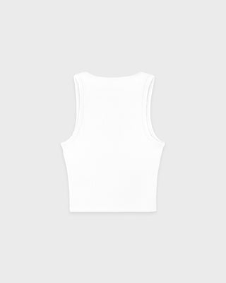Signature Logo Ribbed Baby Tank - White/Black