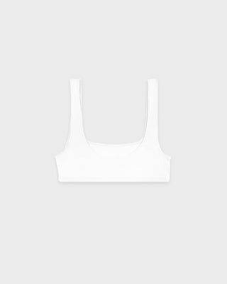 Signature Logo Ribbed Bralette - White/Black