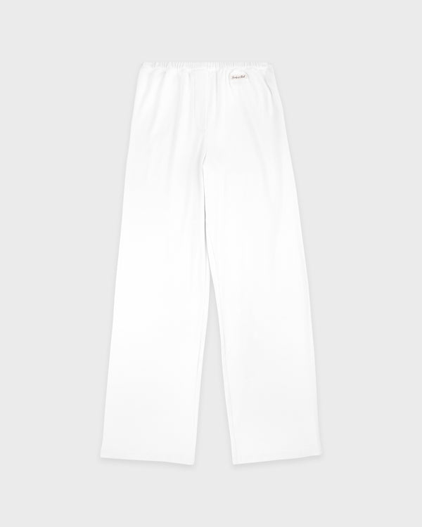 Signature Logo Ribbed House Pant - White/Black
