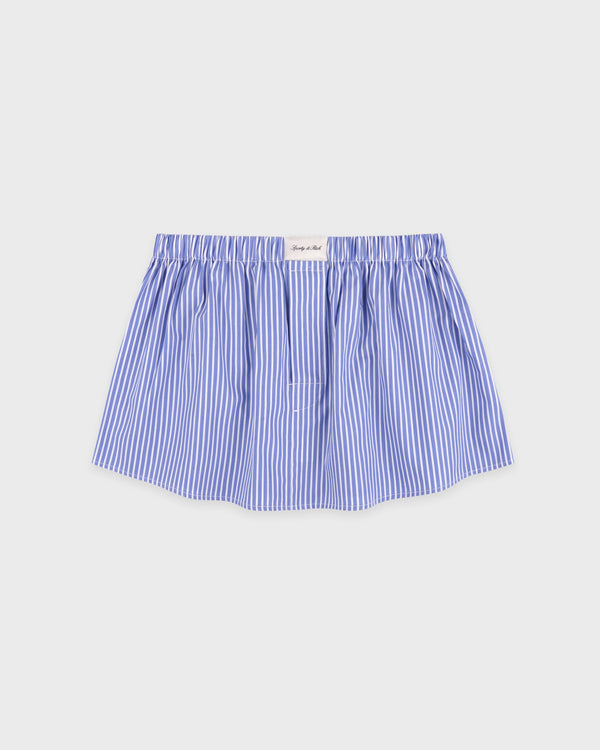 Signature Logo Poplin Skirt - Blue Striped/White