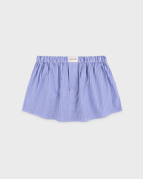 Signature Logo Poplin Skirt - Blue Striped/White
