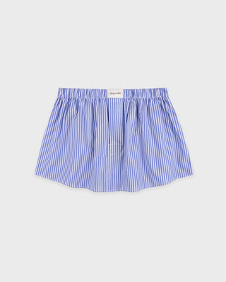 Signature Logo Poplin Skirt - Blue Striped/White