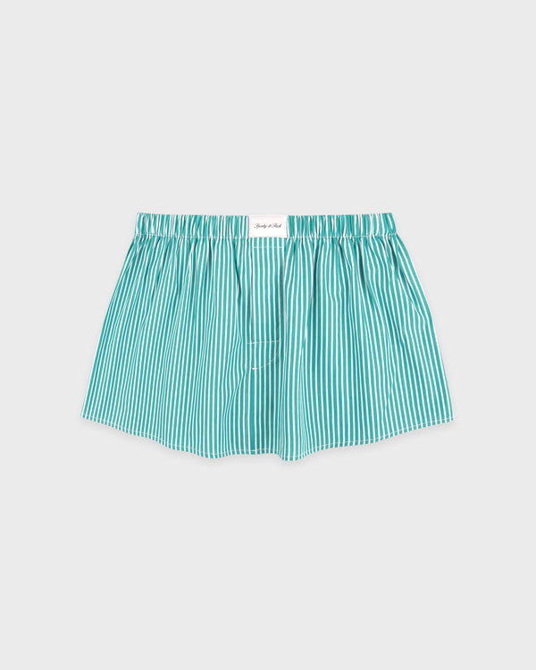 Signature Logo Poplin Skirt - Amalfi Green Striped/White