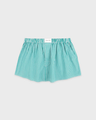 Signature Logo Poplin Skirt - Amalfi Green Striped/White