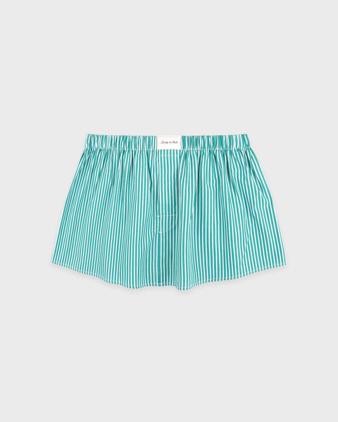 Signature Logo Poplin Skirt - Amalfi Green Striped/White