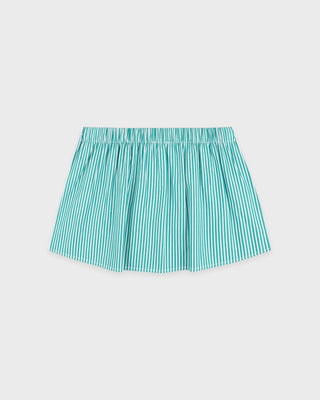 Signature Logo Poplin Skirt - Amalfi Green Striped/White