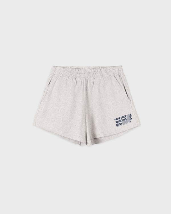 USA Wellness Club Disco Short - Heather Gray/White