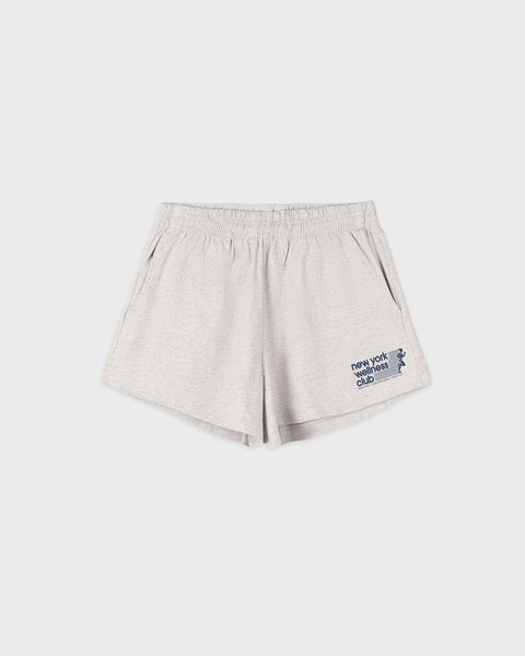 USA Wellness Club Disco Short - Heather Gray/White