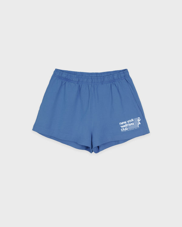 USA Wellness Club Disco Short - Dusty Blue/White