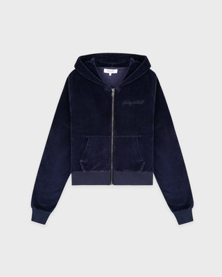 Signature Logo Krystal Zip Hoodie - Dark Navy/Crystal