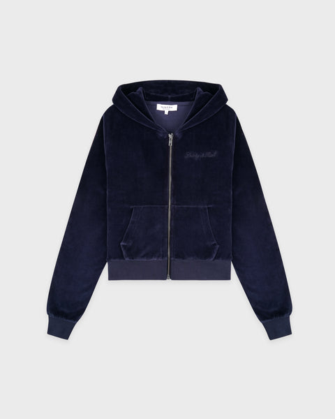 Signature Logo Krystal Zip Hoodie - Dark Navy/Crystal