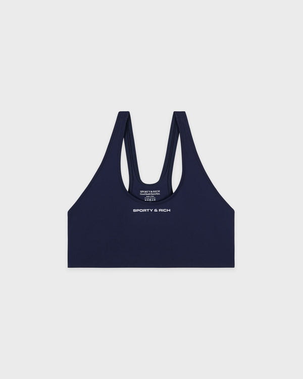 Bold Logo Sports Bra - Dark Navy/White