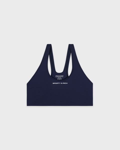 Bold Logo Sports Bra - Dark Navy/White