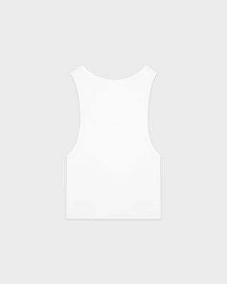 Britney Ribbed Baby Tank - White/Blue