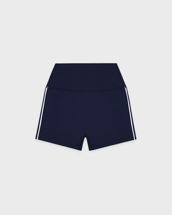 Bold Logo Mini Biker Short - Dark Navy/White
