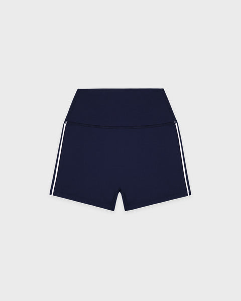 Bold Logo Mini Biker Short - Dark Navy/White