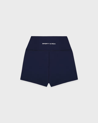 Bold Logo Mini Biker Short - Dark Navy/White
