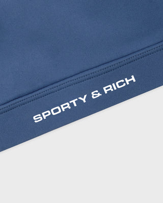 Bold Logo Athletic Bra - Dusty Blue/White