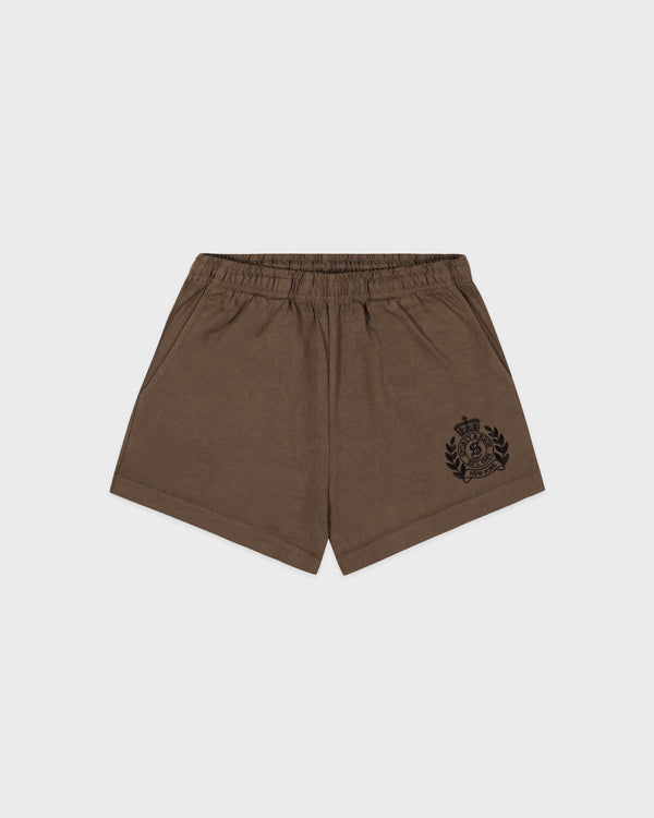 NY Crest Embroidered Disco Short - Sand