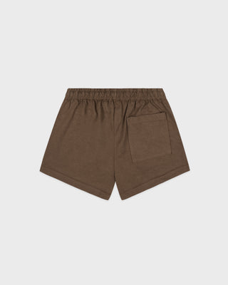 NY Crest Embroidered Disco Short - Sand