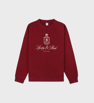 Vendome Crewneck - Merlot/White