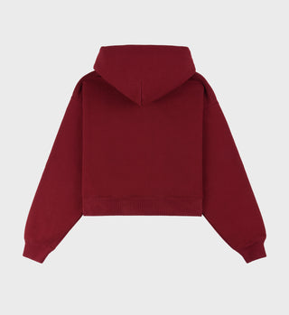 Vendome Cropped Hoodie - Merlot/White