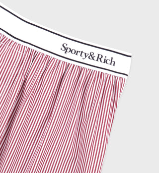 Short boxer Serif Logo - Rayé Rouge