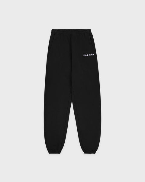 Signature Embroidered Sweatpant - Black/White